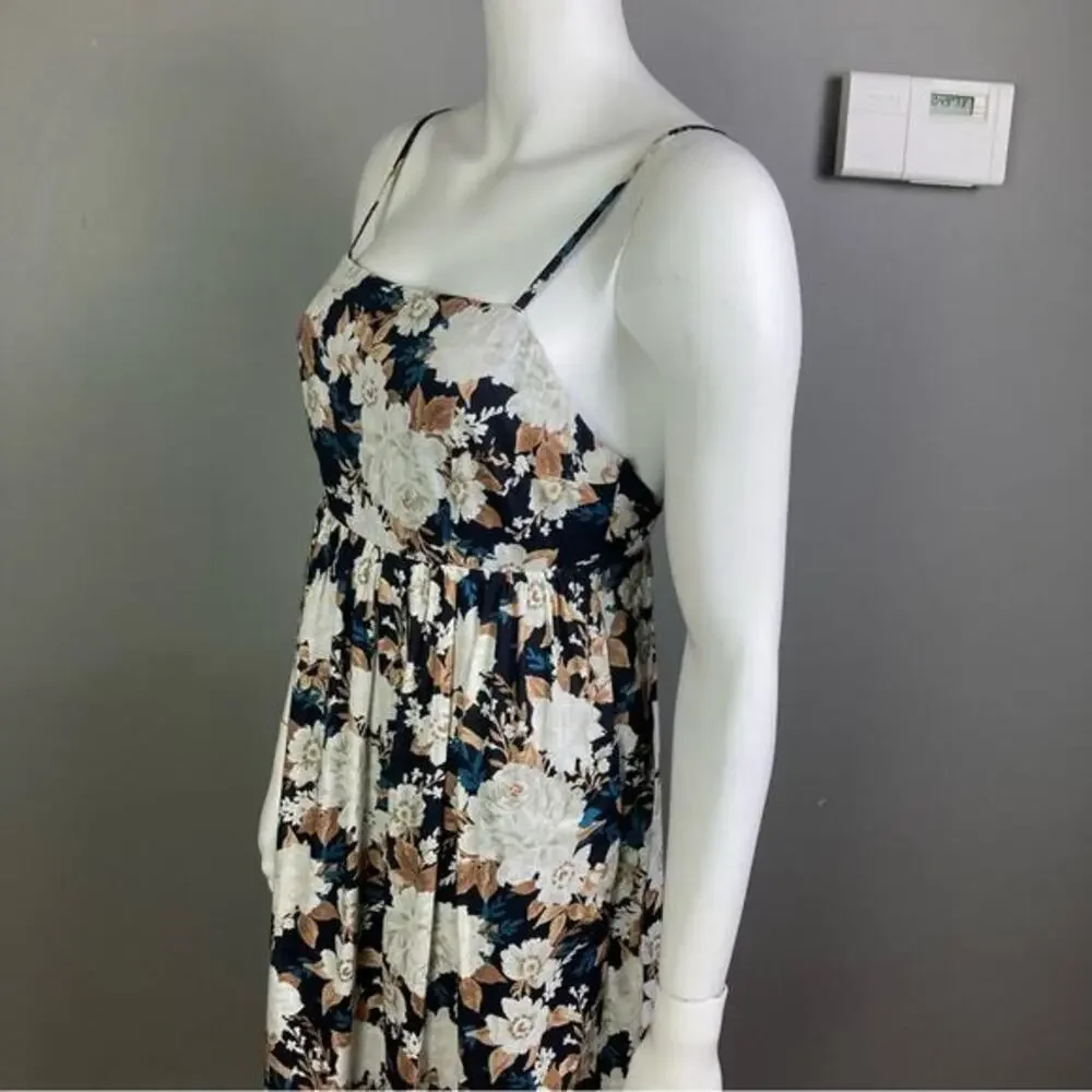 Abercrombie & Fitch Maxi dress XS Babydoll‎ floral cottagecore strappy cotton